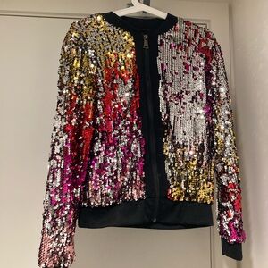 Sequin Multicolor Bomber Jacket